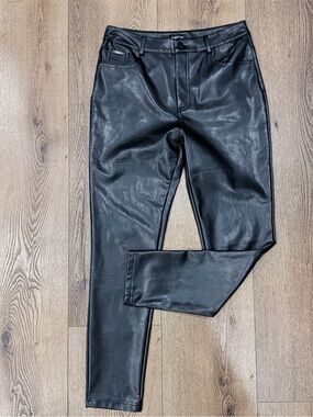 bebe Black Faux Leather Pants